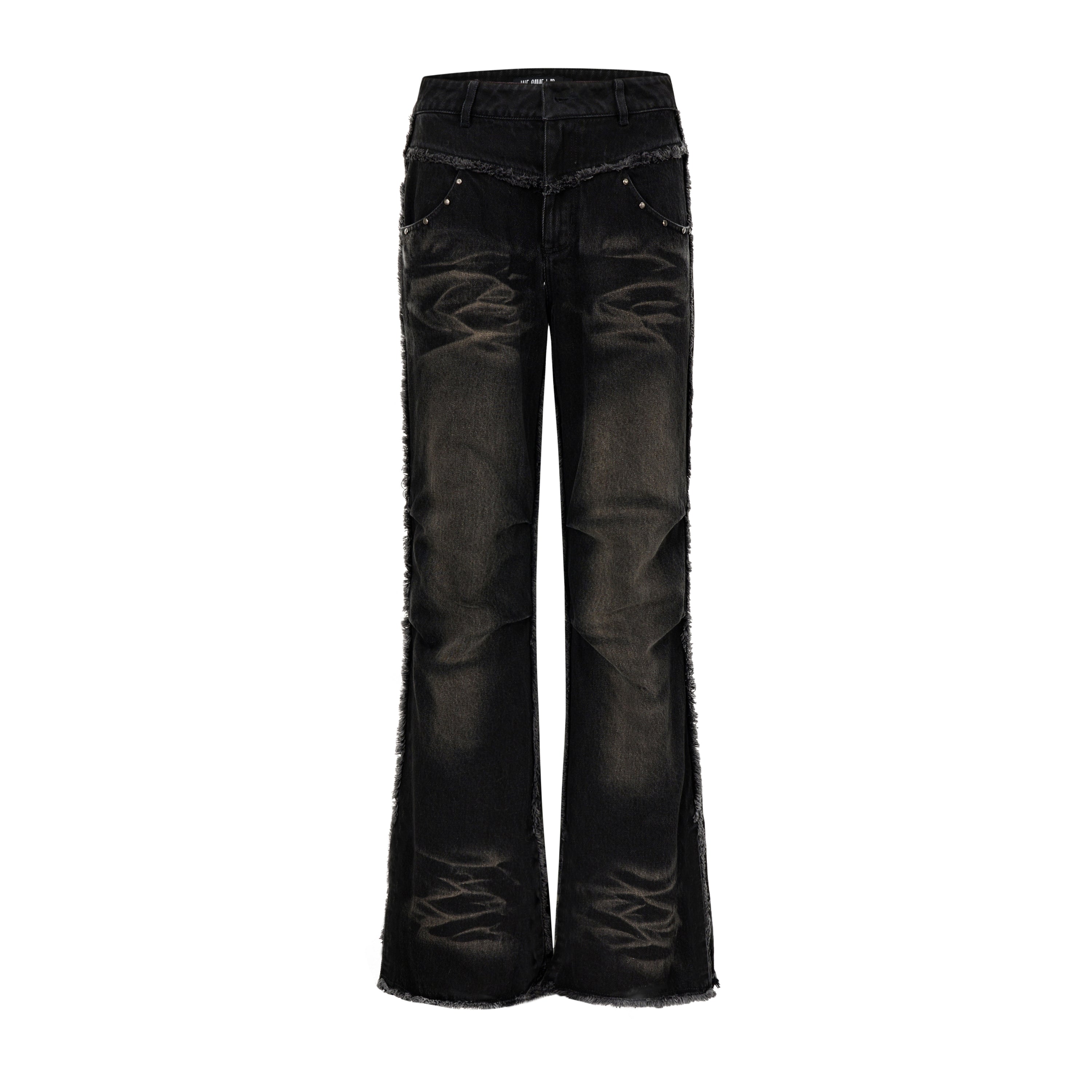 BLACK RIVET FLARED JEANS