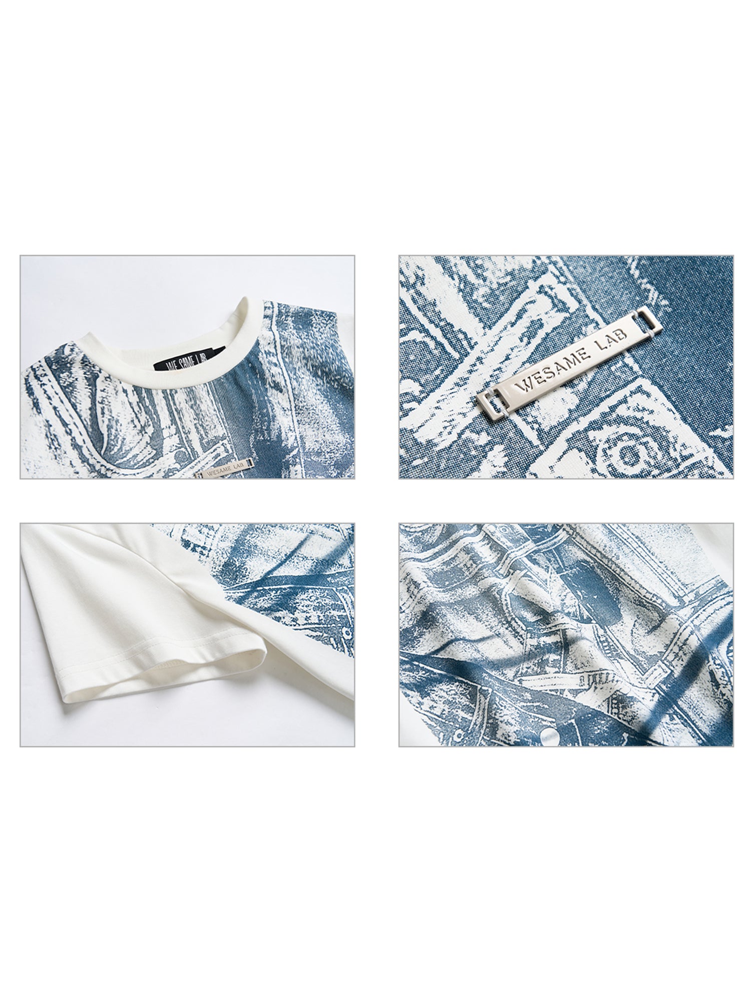 DENIM PRINT SHORT SLEEVE T-SHIRT