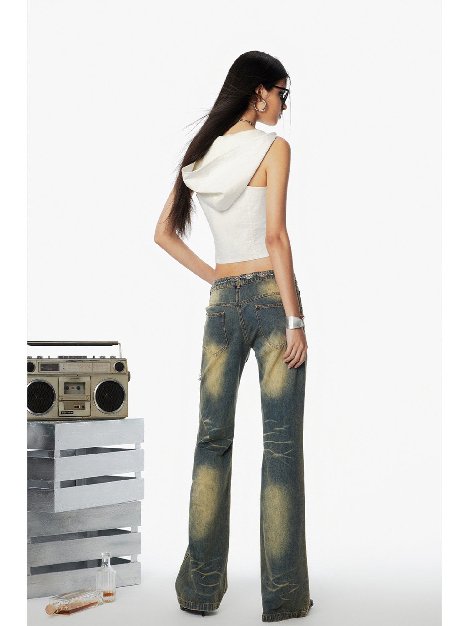 RETRO BURNT JEANS MICRO PANTS