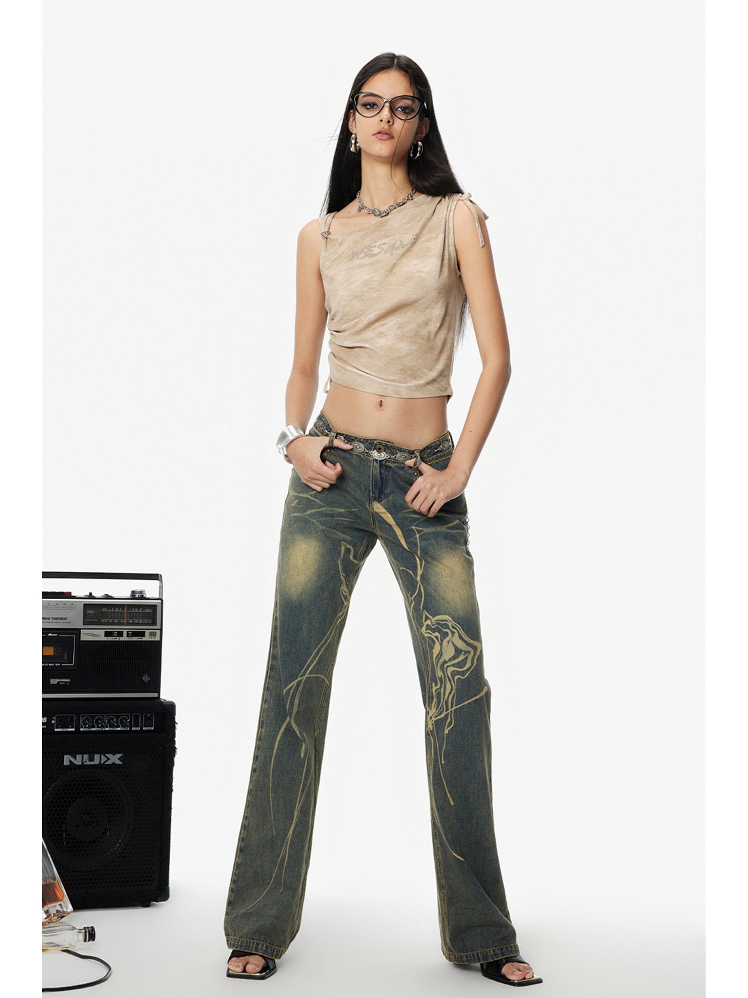 RETRO BURNT JEANS MICRO PANTS