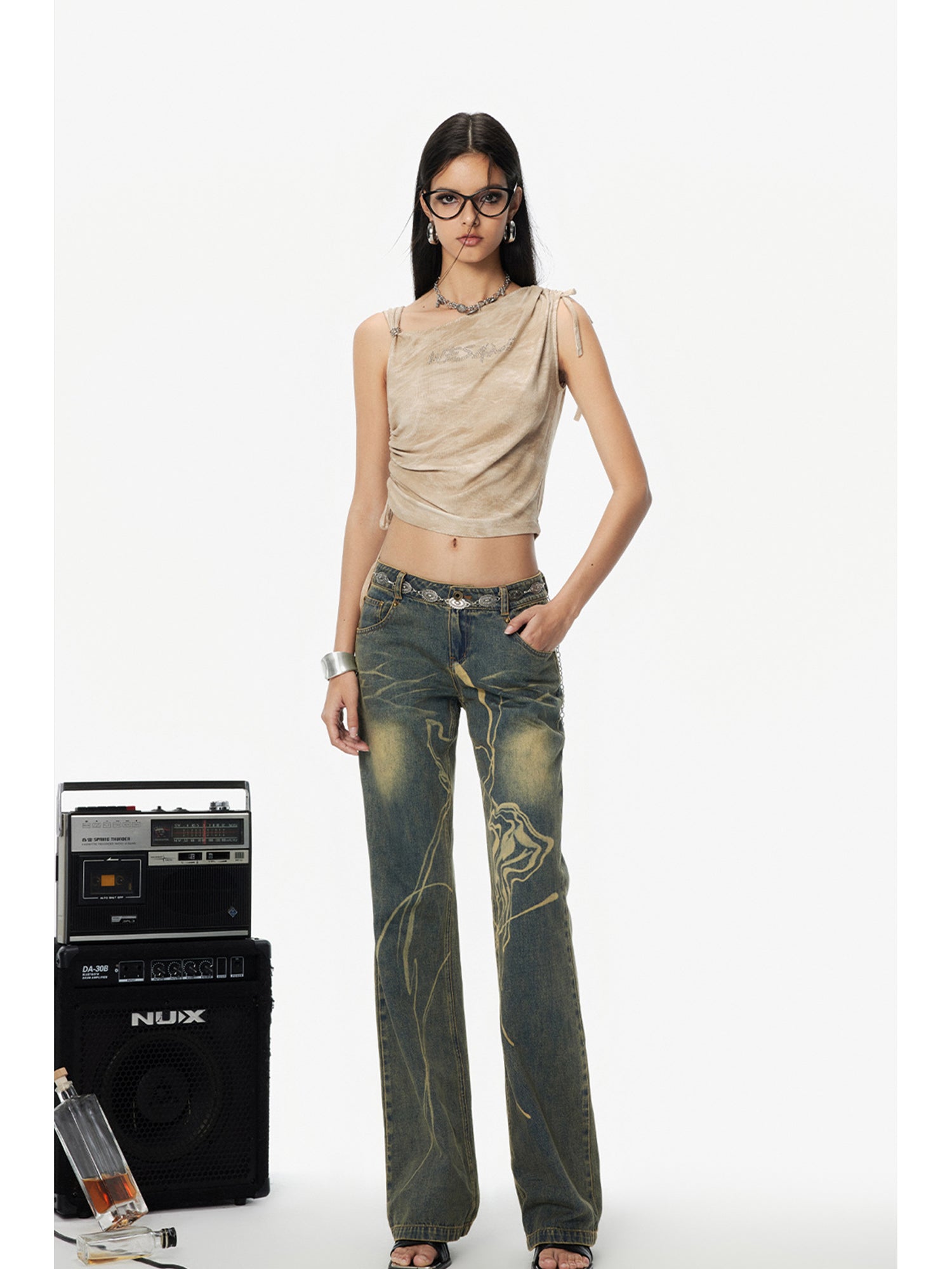 RETRO BURNT JEANS MICRO PANTS