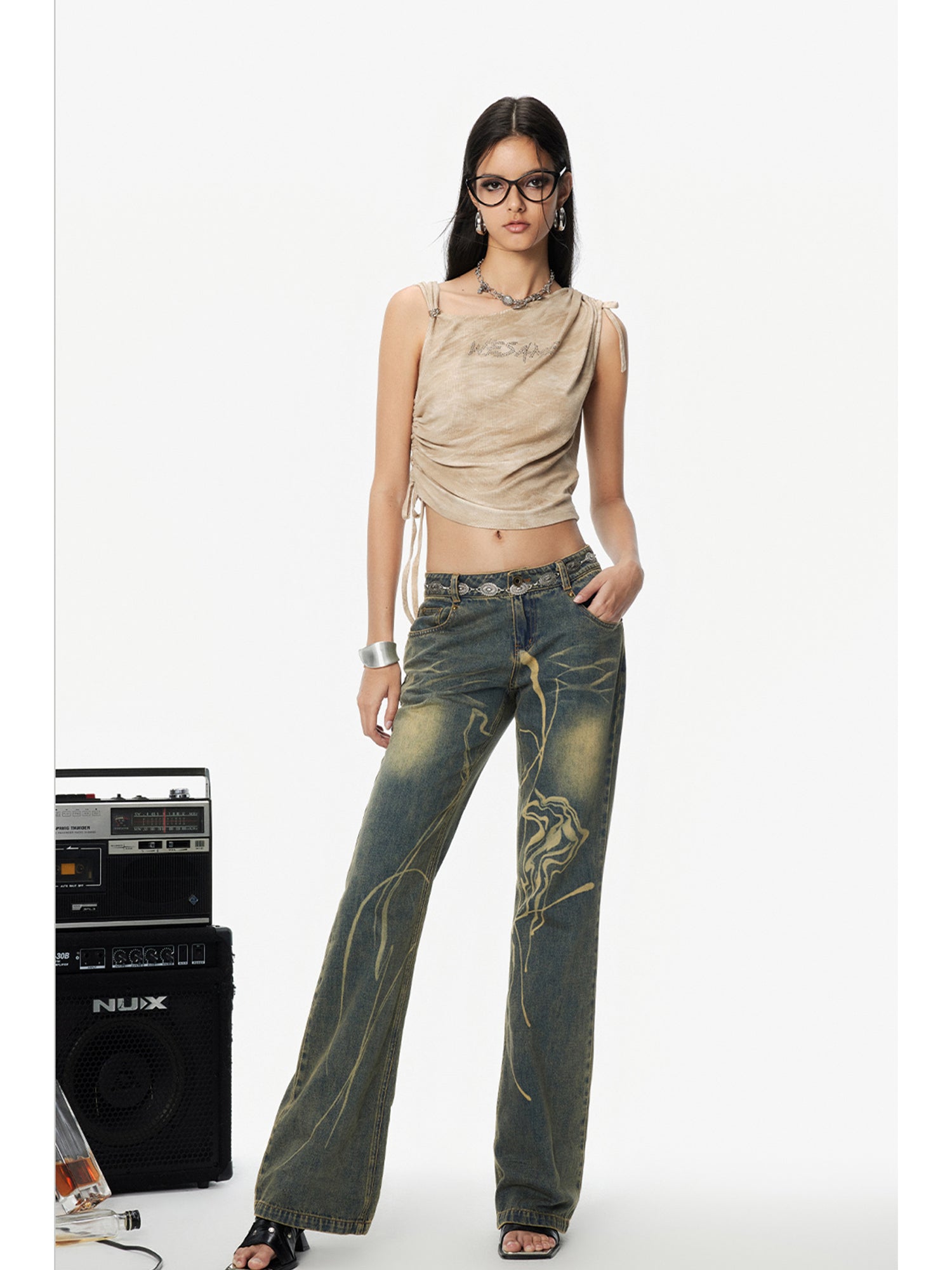 RETRO BURNT JEANS MICRO PANTS