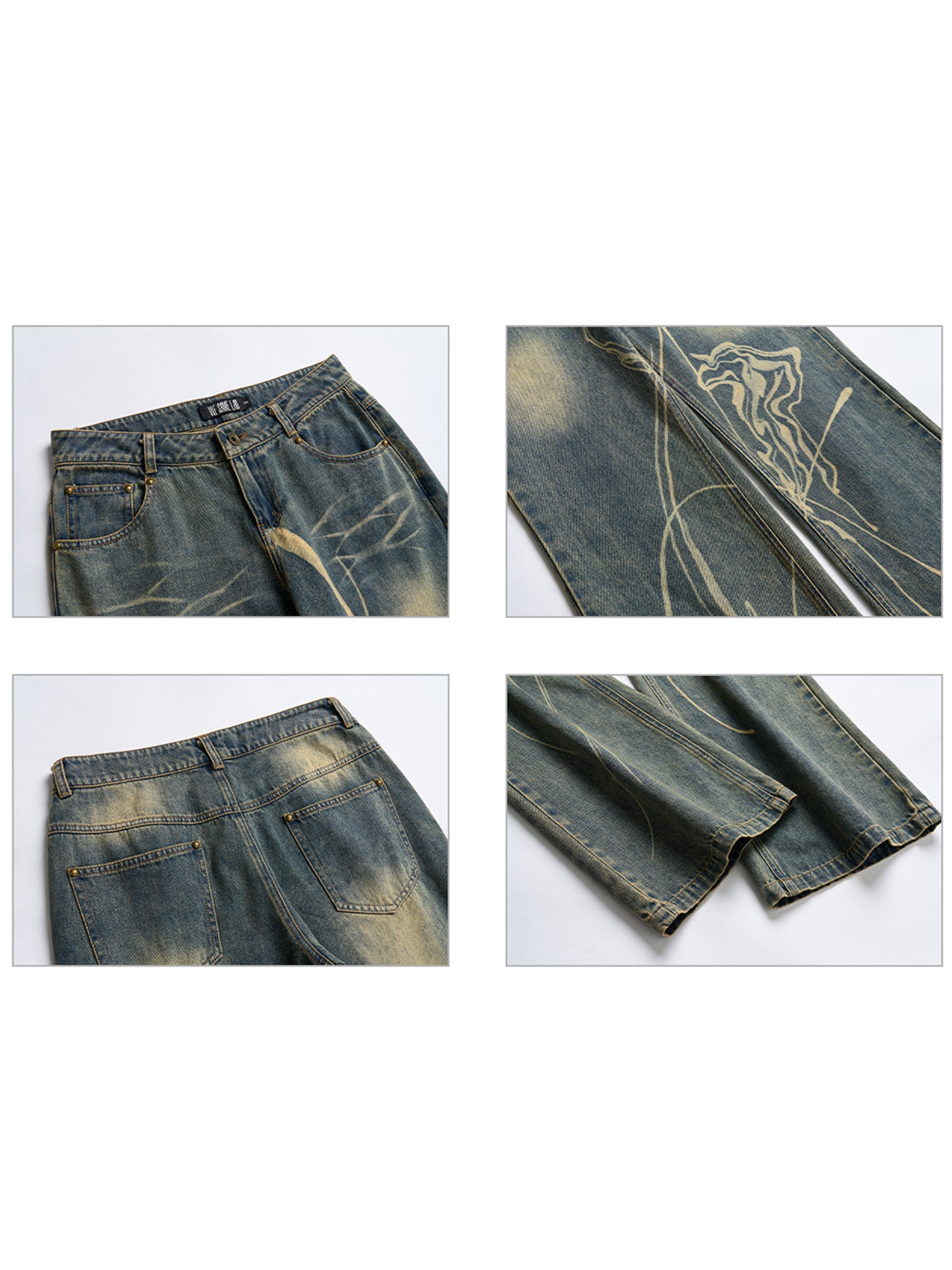 RETRO BURNT JEANS MICRO PANTS