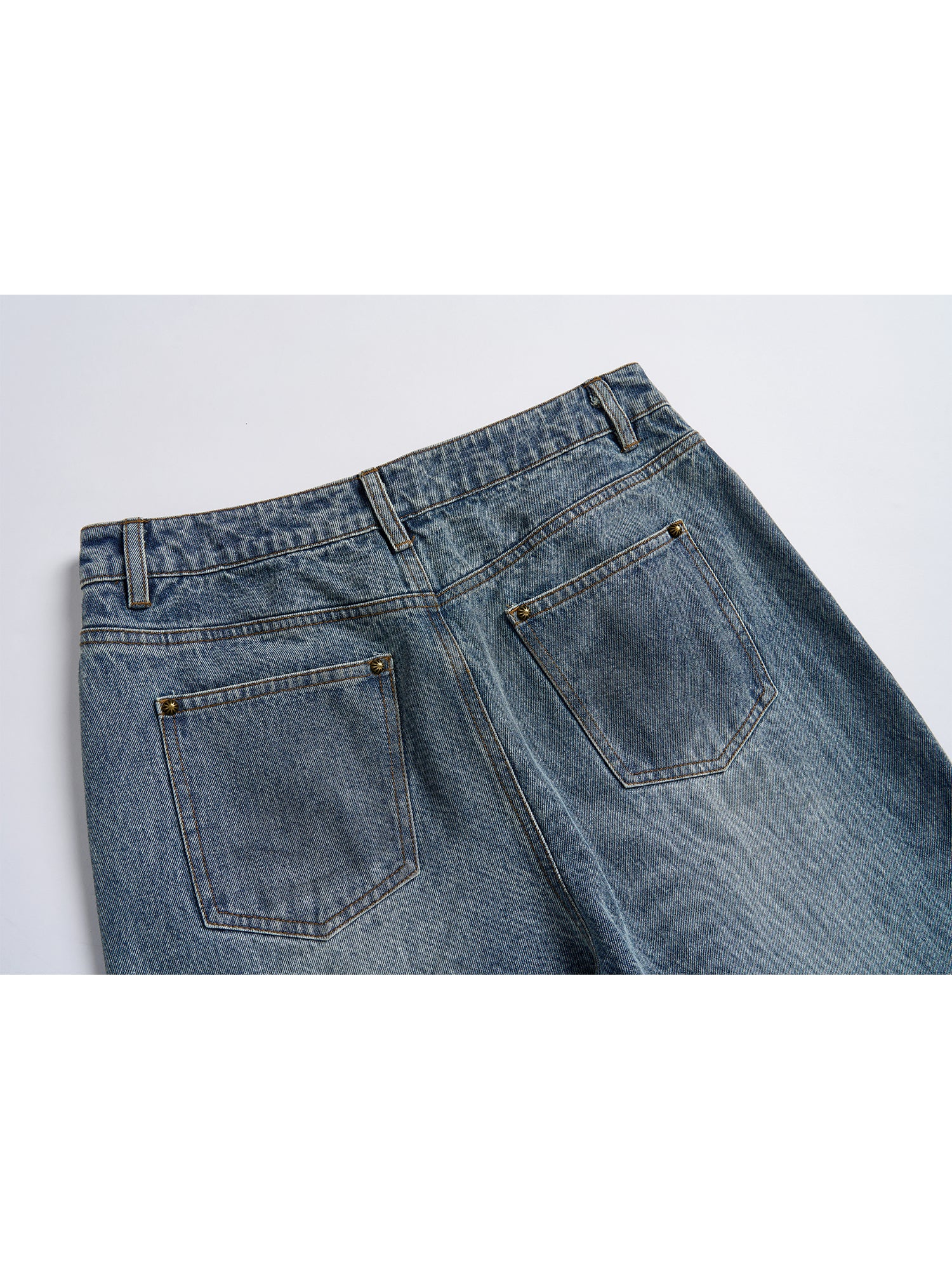 RETRO BLUE WASHED JEANS TROUSERS