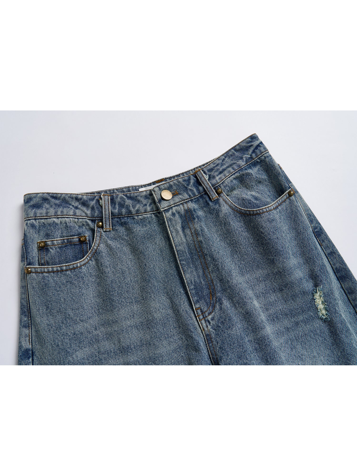 RETRO BLUE WASHED JEANS TROUSERS