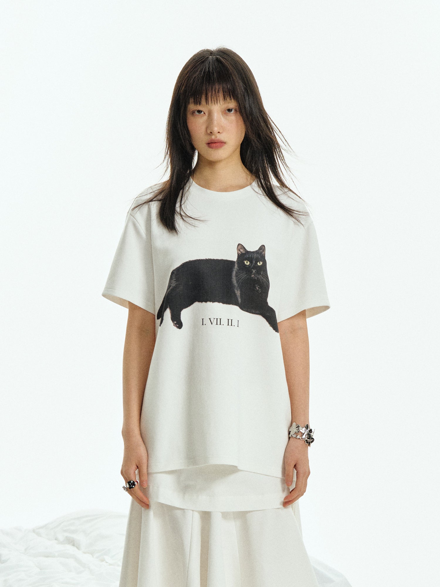 CAT PRINTED SHORT SLEEVE T-SHIRT