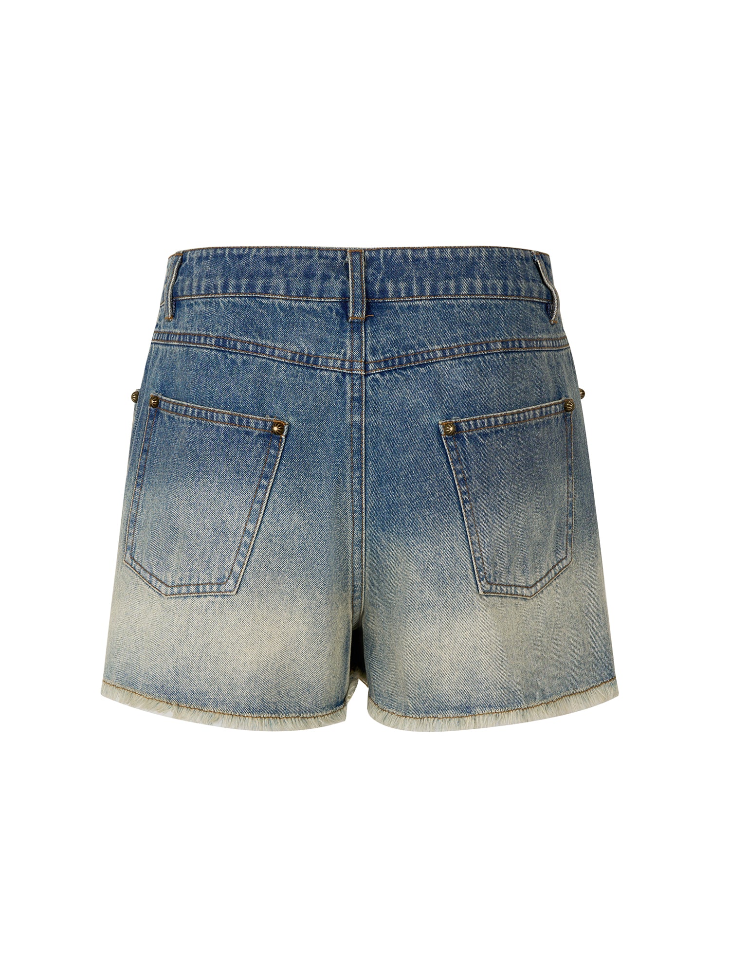 GRADUATED DENIM SHORT WASHED SKIRT