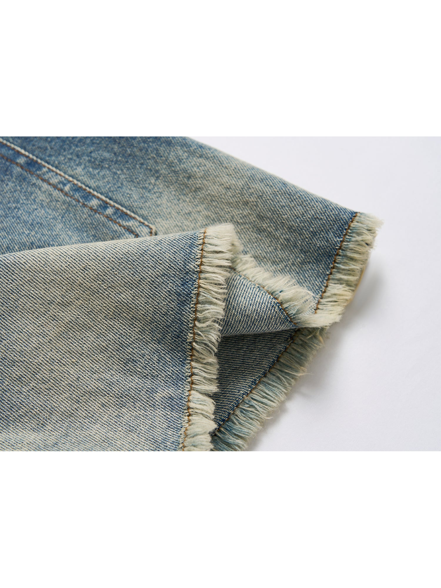 GRADUATED DENIM SHORT WASHED SKIRT