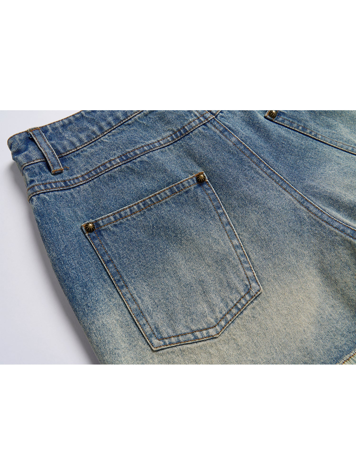 GRADUATED DENIM SHORT WASHED SKIRT