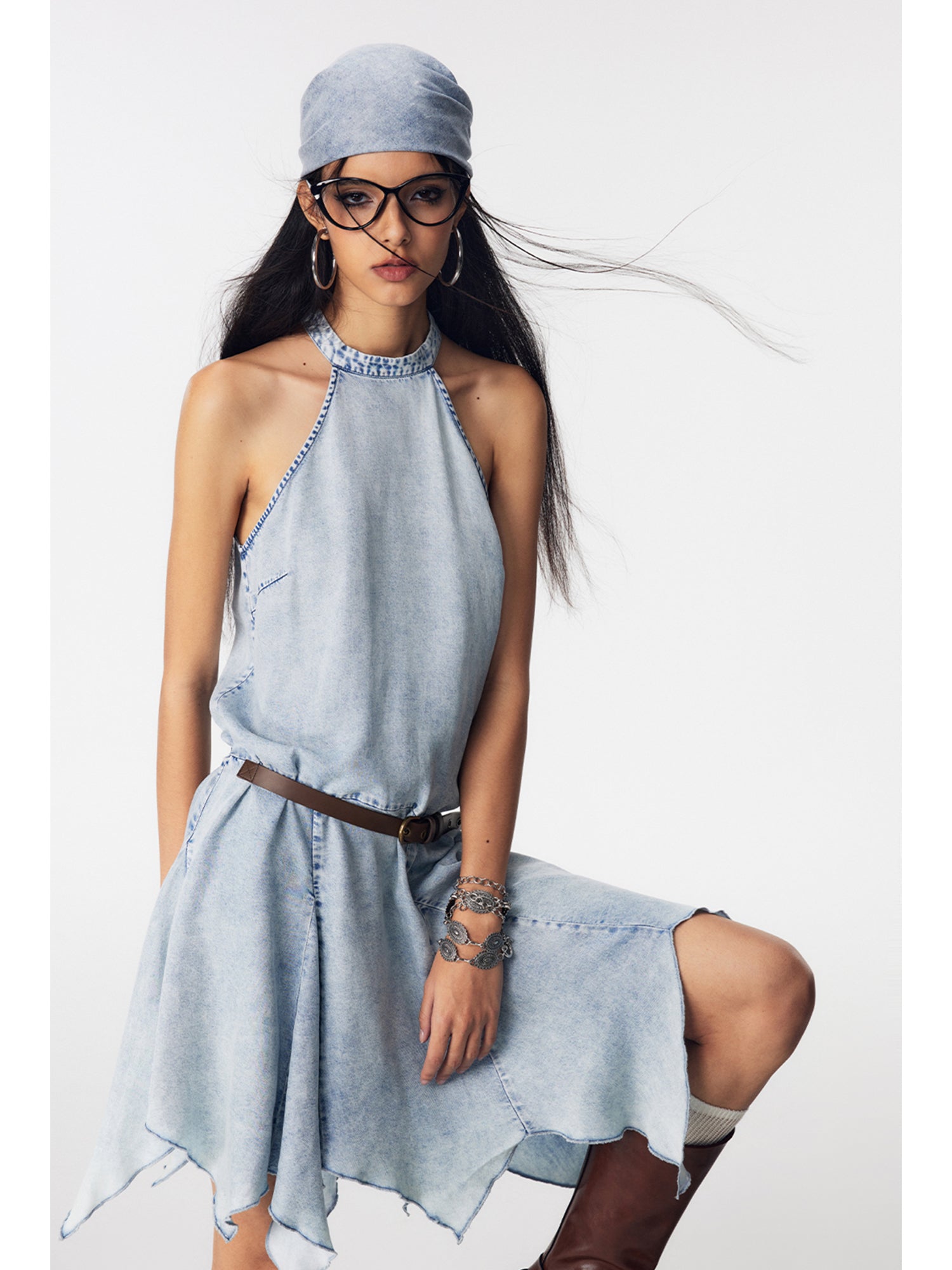 IRREGULAR DENIM DRESS WOMAN