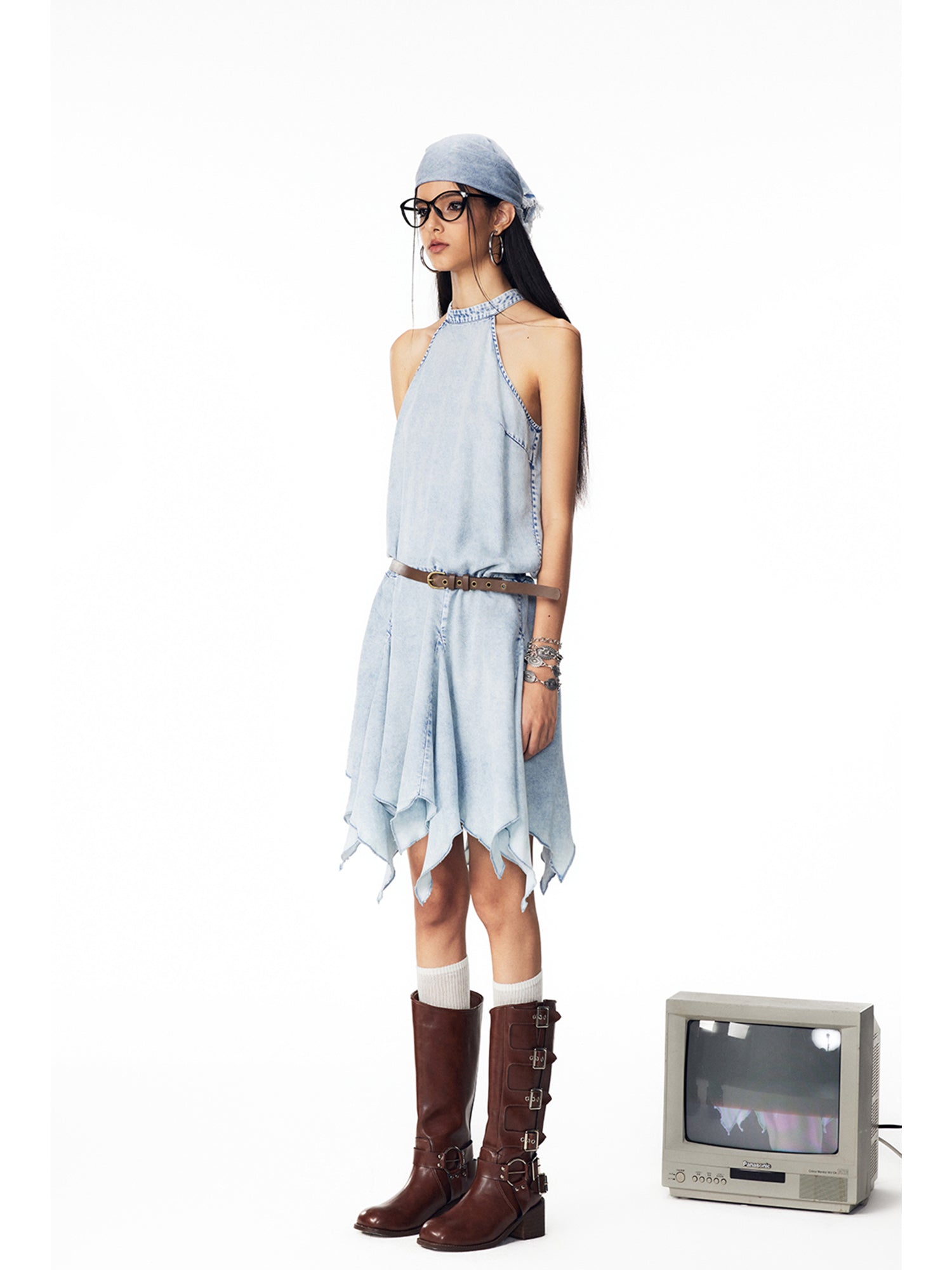 IRREGULAR DENIM DRESS WOMAN