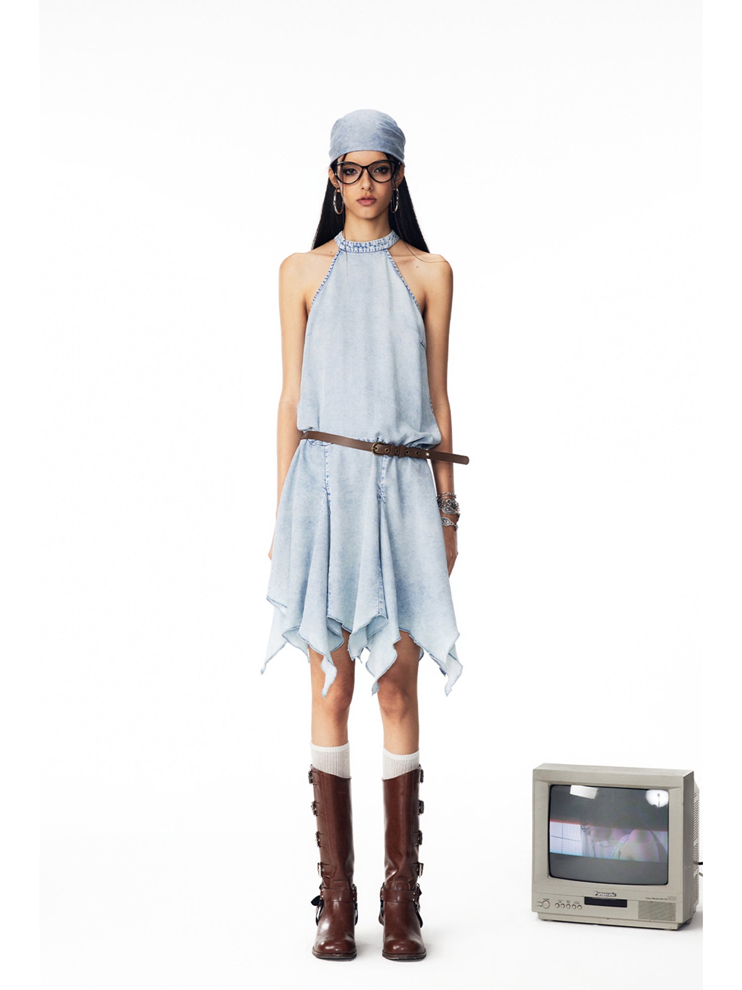 IRREGULAR DENIM DRESS WOMAN