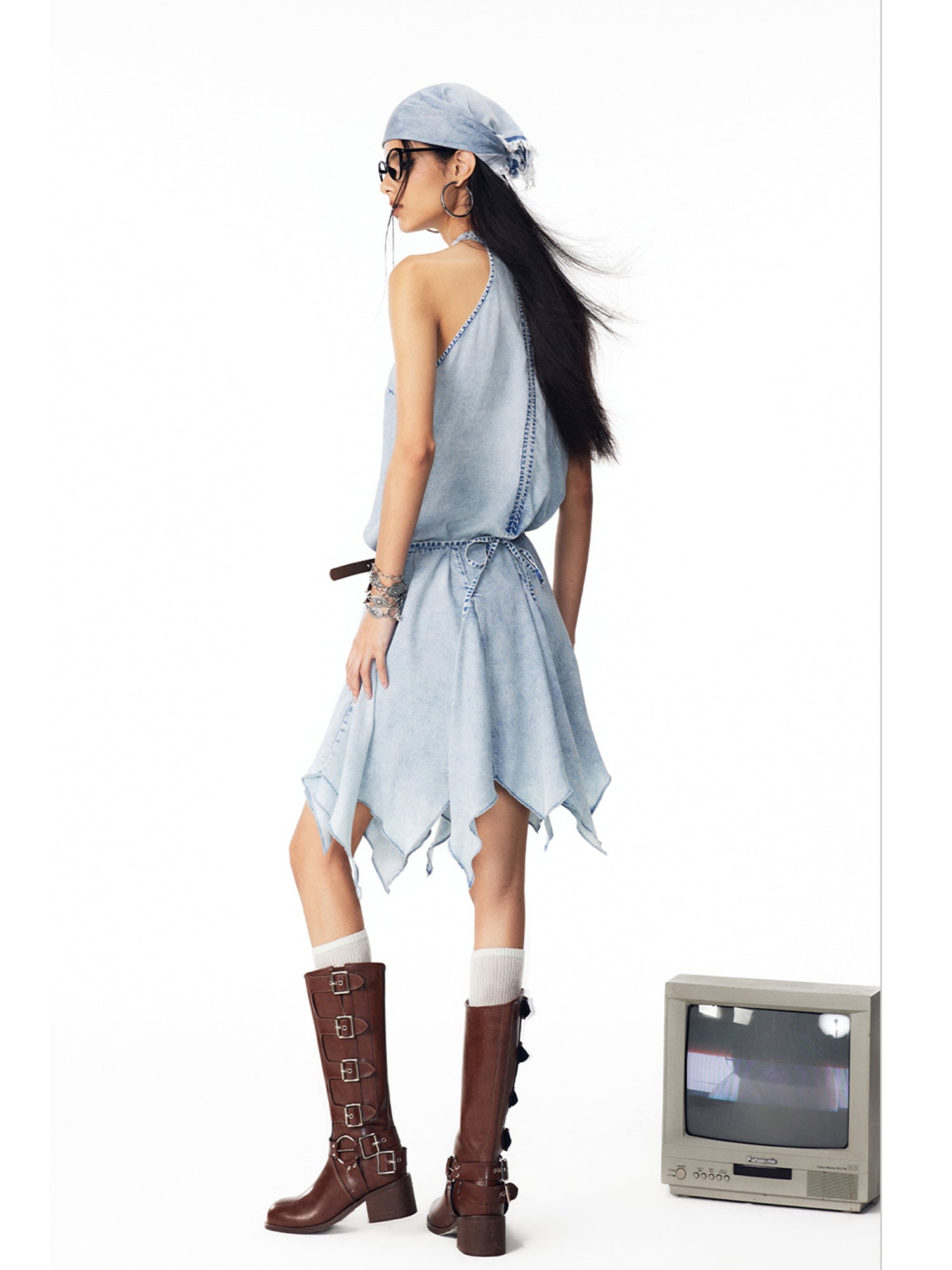 IRREGULAR DENIM DRESS WOMAN