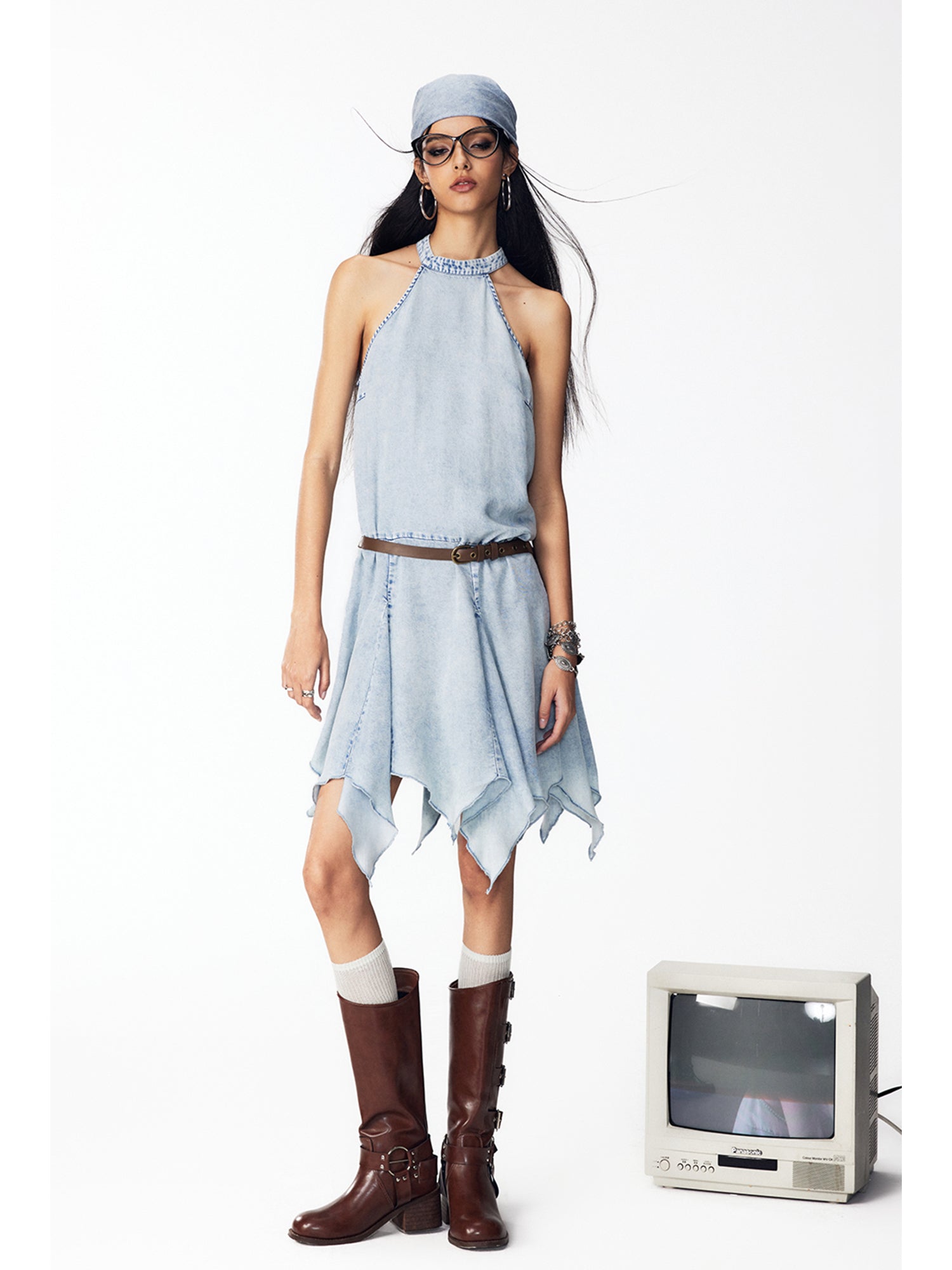 IRREGULAR DENIM DRESS WOMAN