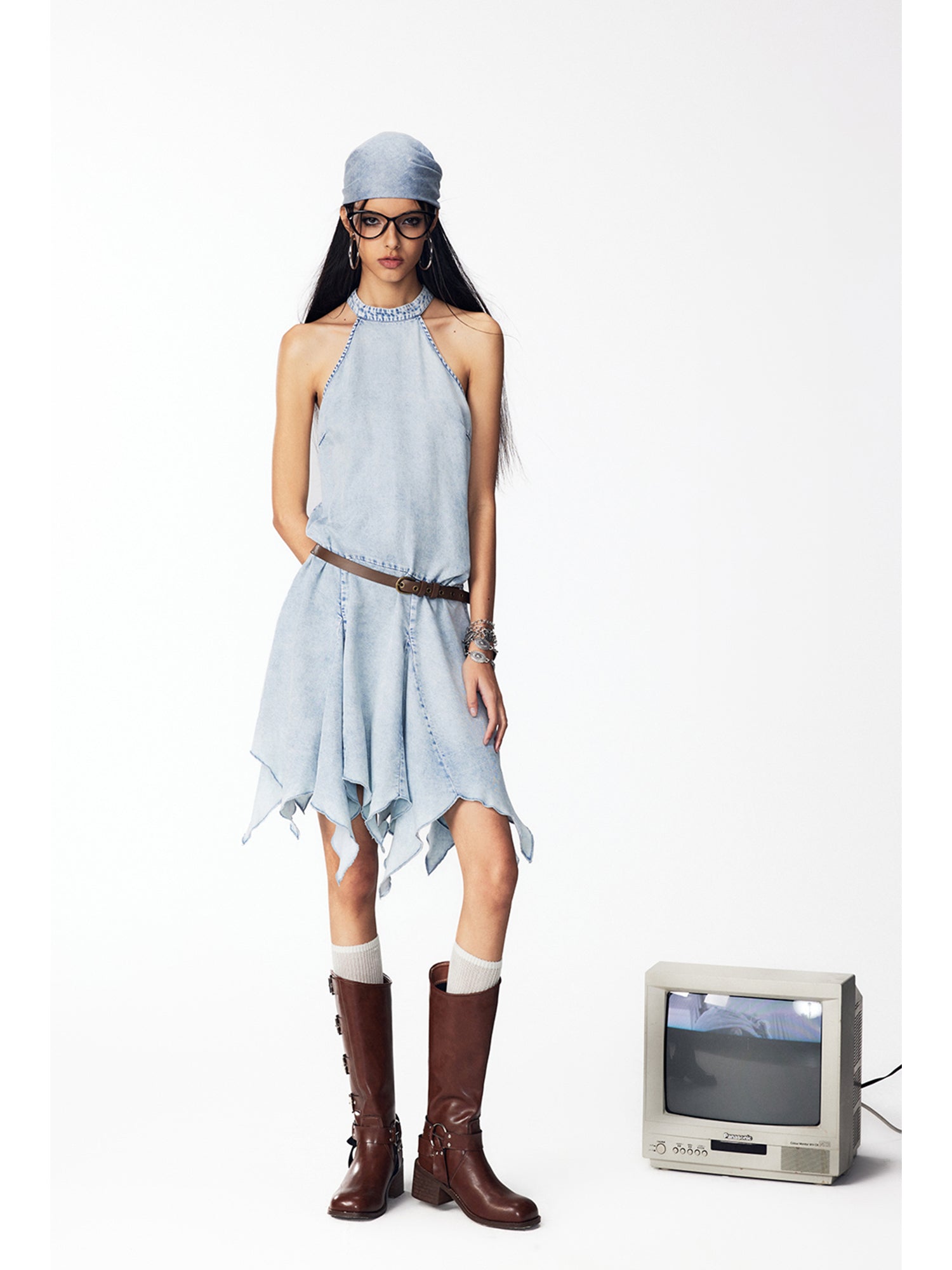 IRREGULAR DENIM DRESS WOMAN