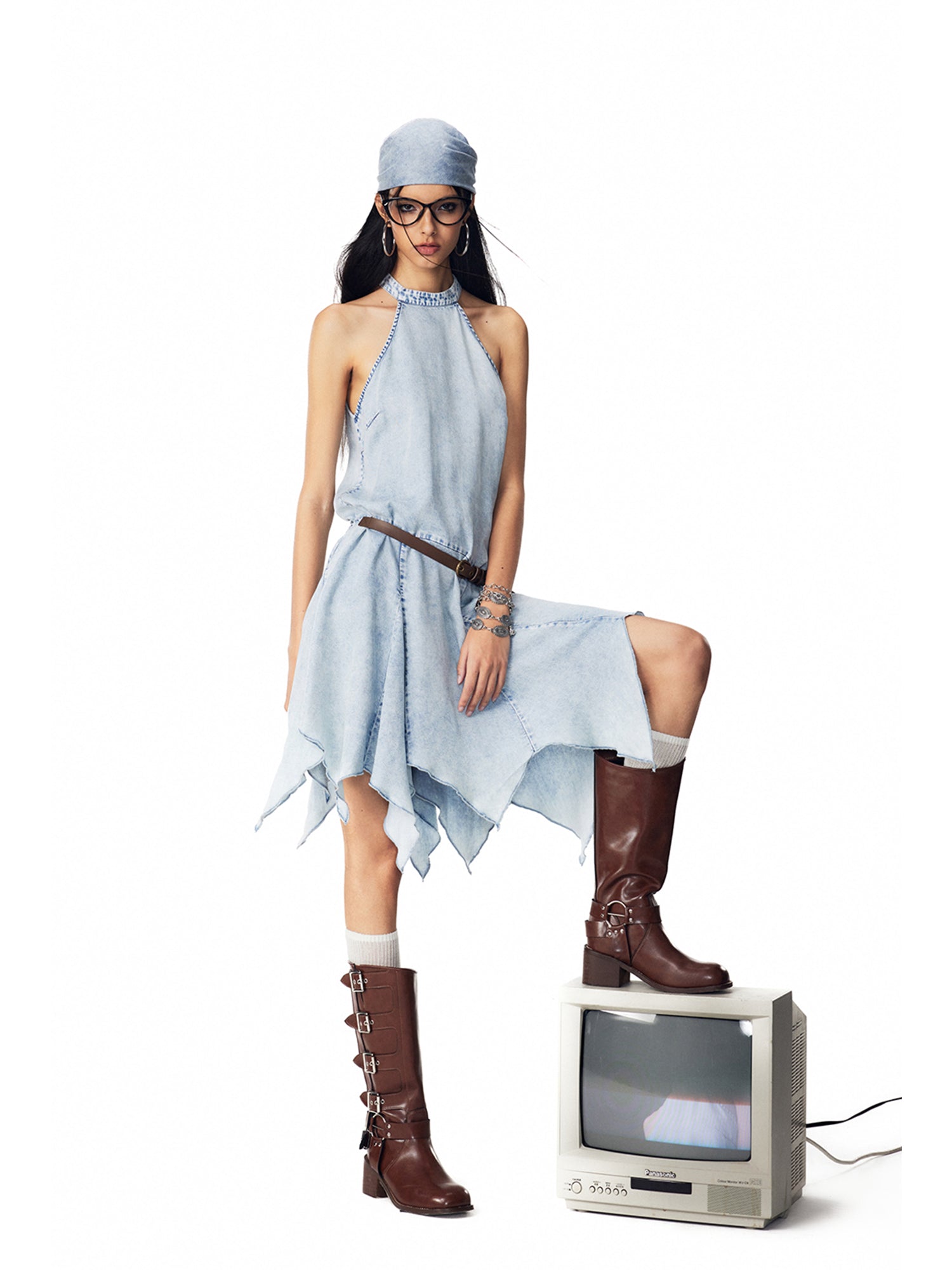 IRREGULAR DENIM DRESS WOMAN