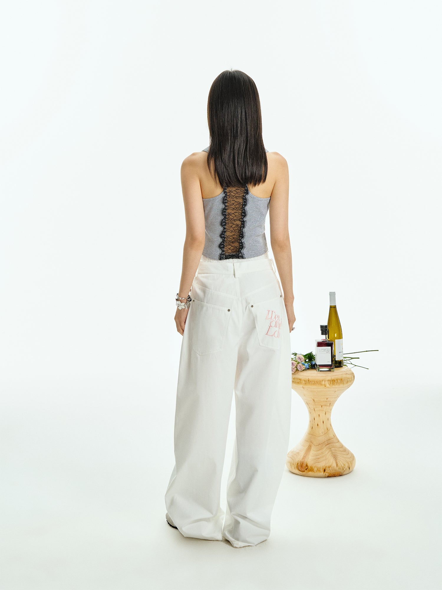 RETRO WHITE SILHOUETTE SLACKS