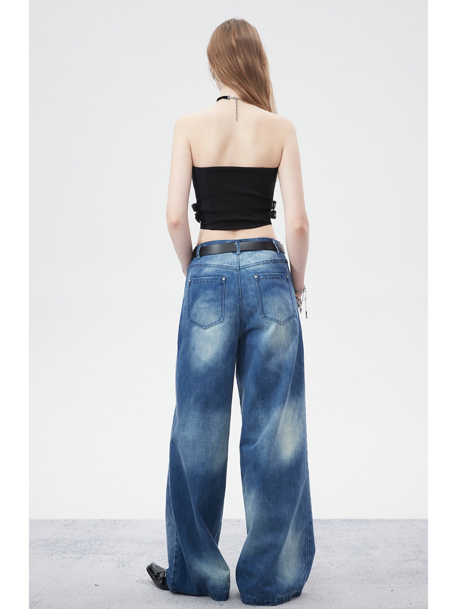 WASHED WIDE-LEG JEANS