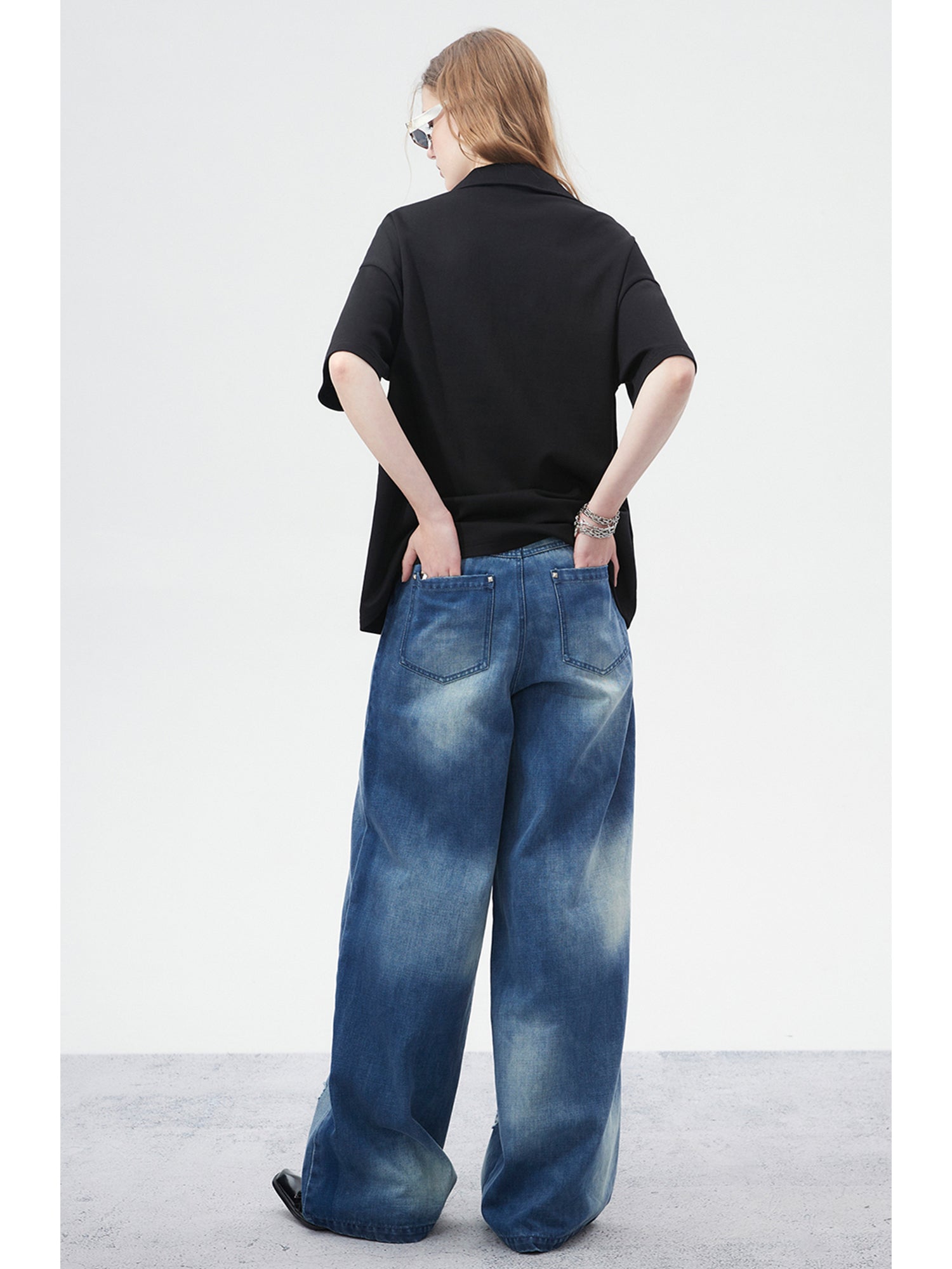 WASHED WIDE-LEG JEANS