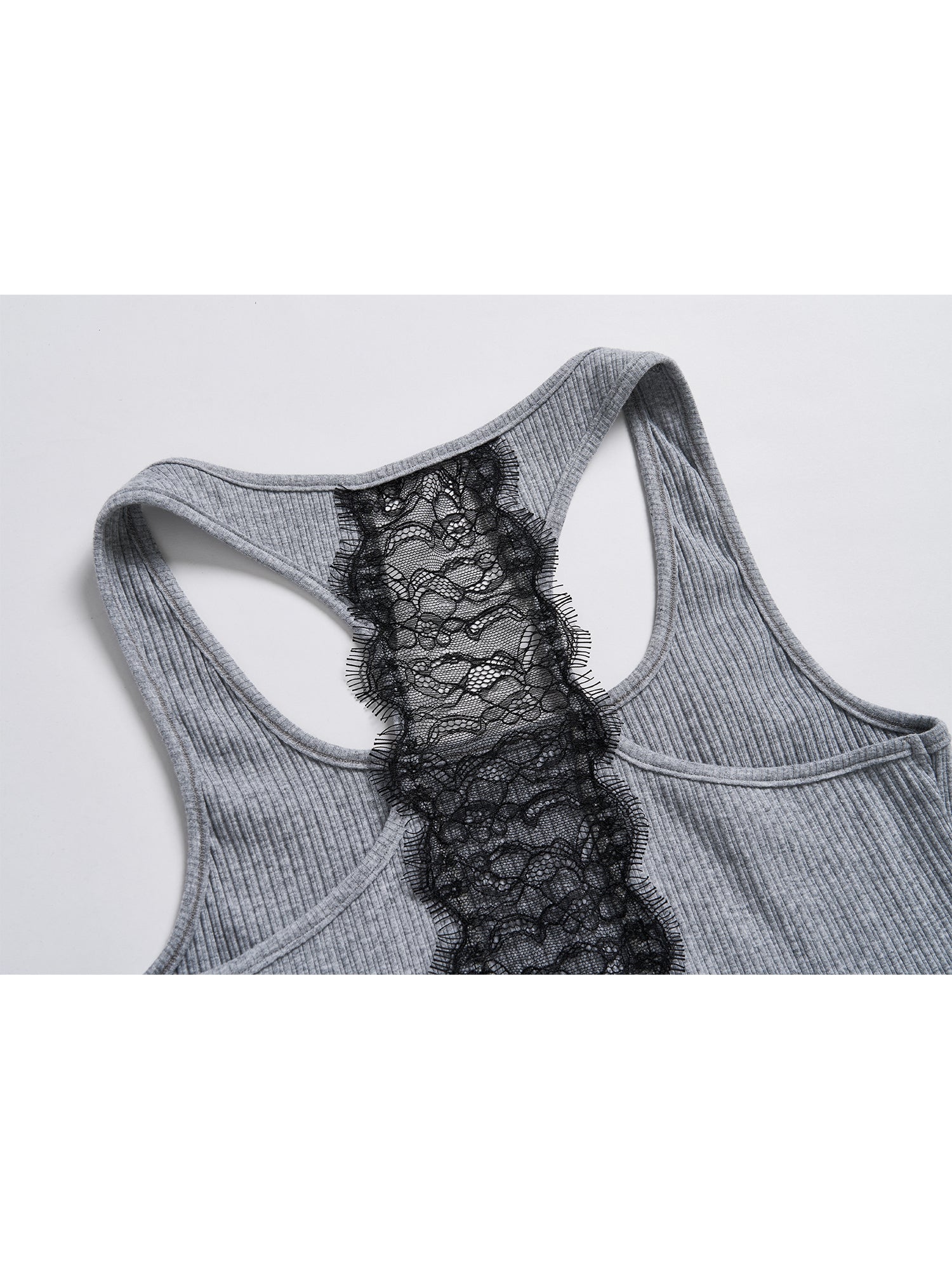 LACE STITCHING SUSPENDER VEST