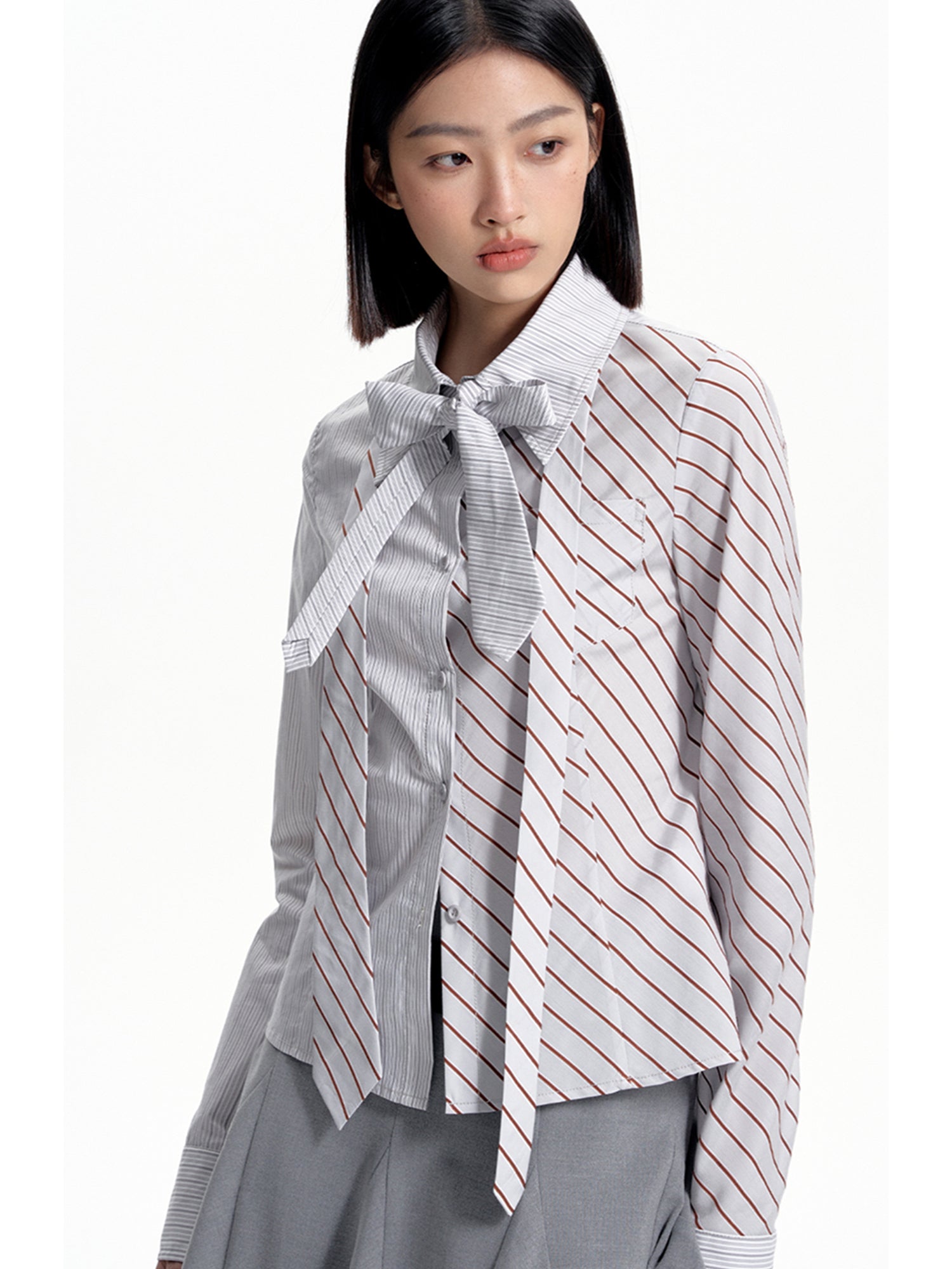 WOMEN'S STRIPED SHIRT LONG SLEEVE